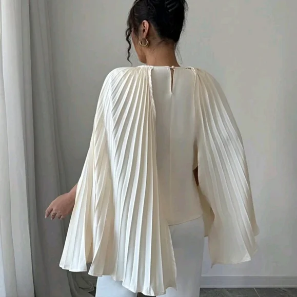 Women's Spring/Summer New Intellectual Queen Lady Style Pleated Draping - Picture 2 of 4